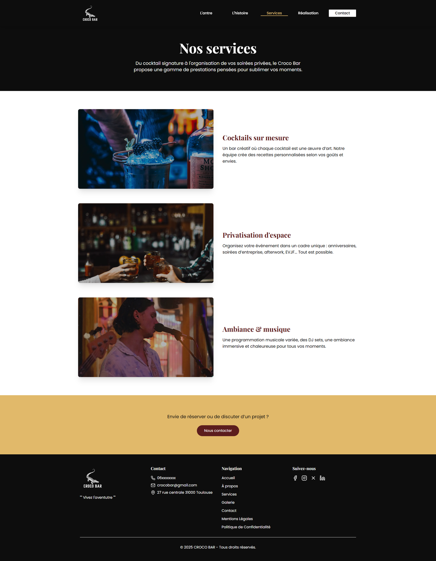 Site Vitrine - Modèle Commerçant / Profession Libérale