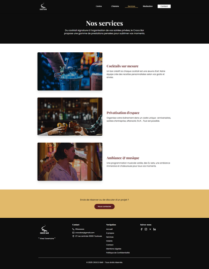 Site Vitrine - Modèle Commerçant / Profession Libérale