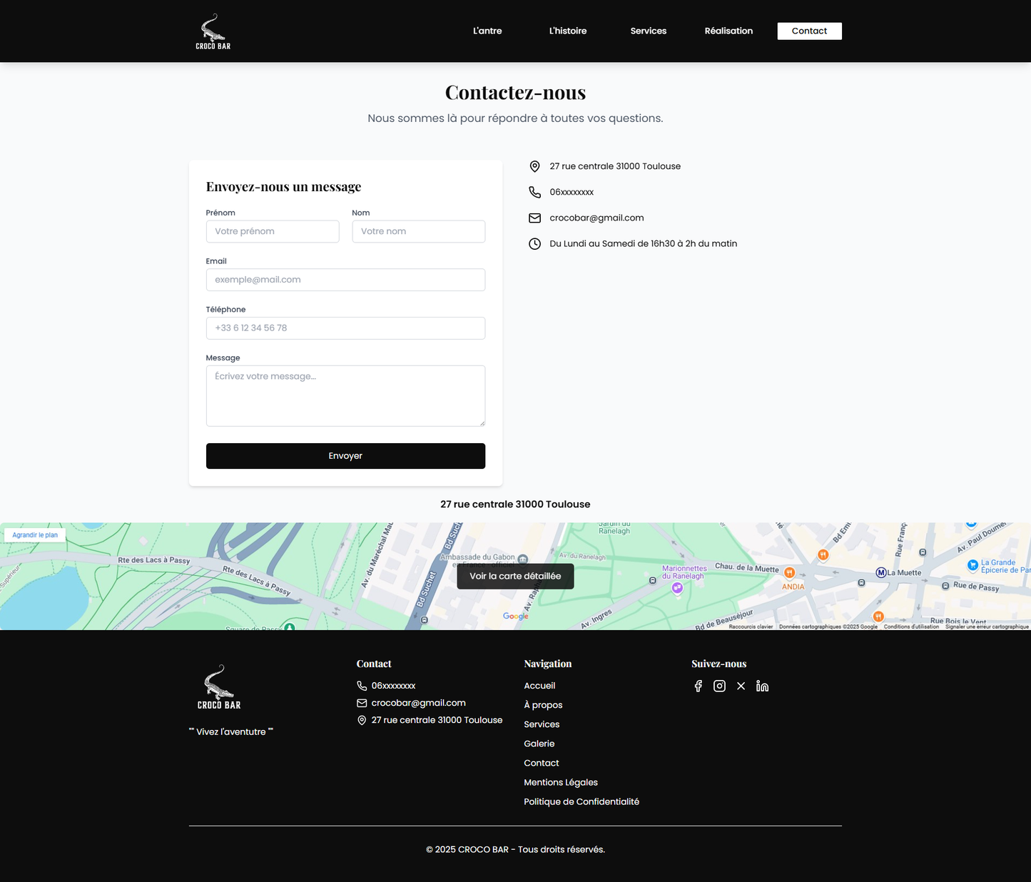Site Vitrine - Modèle Commerçant / Profession Libérale