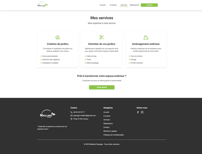 Site Vitrine – Modèle Artisan