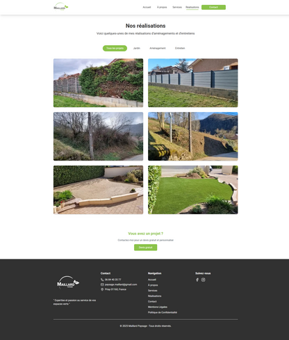 Site Vitrine – Modèle Artisan