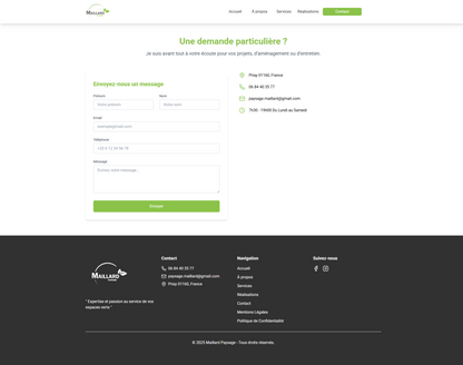 Site Vitrine – Modèle Artisan